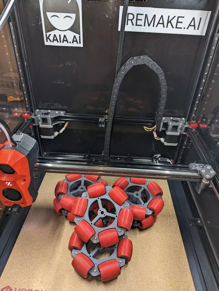 A 3D-printed omni-wheel coated with silicon rubber