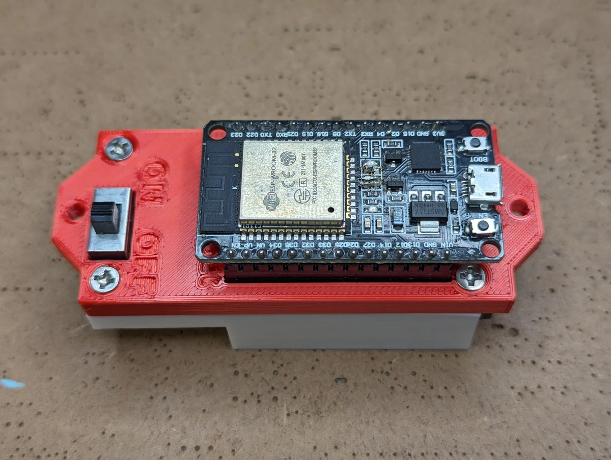 ESP32 main board in enclosure - top