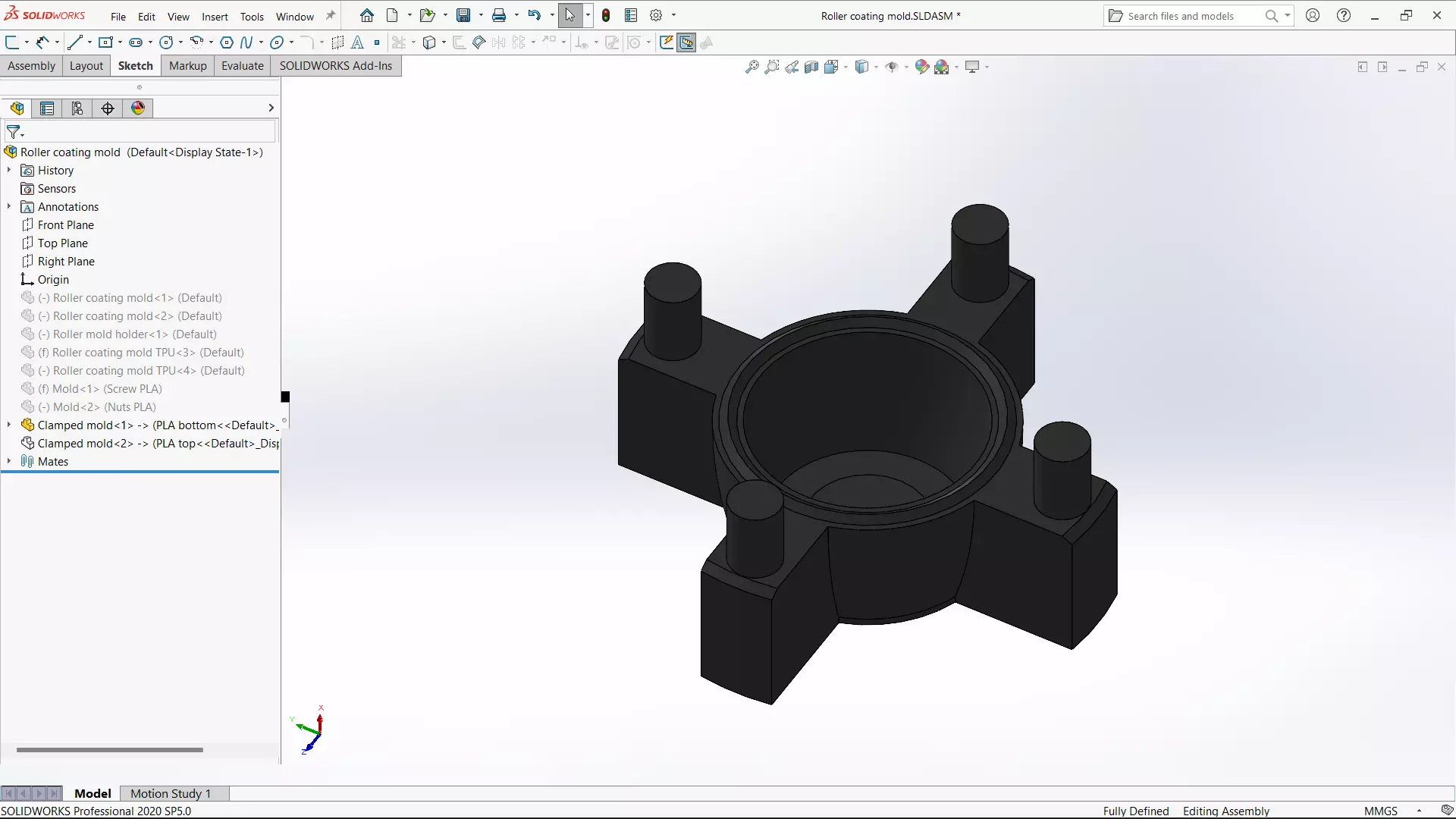 Coated omni-wheel roller half-mold