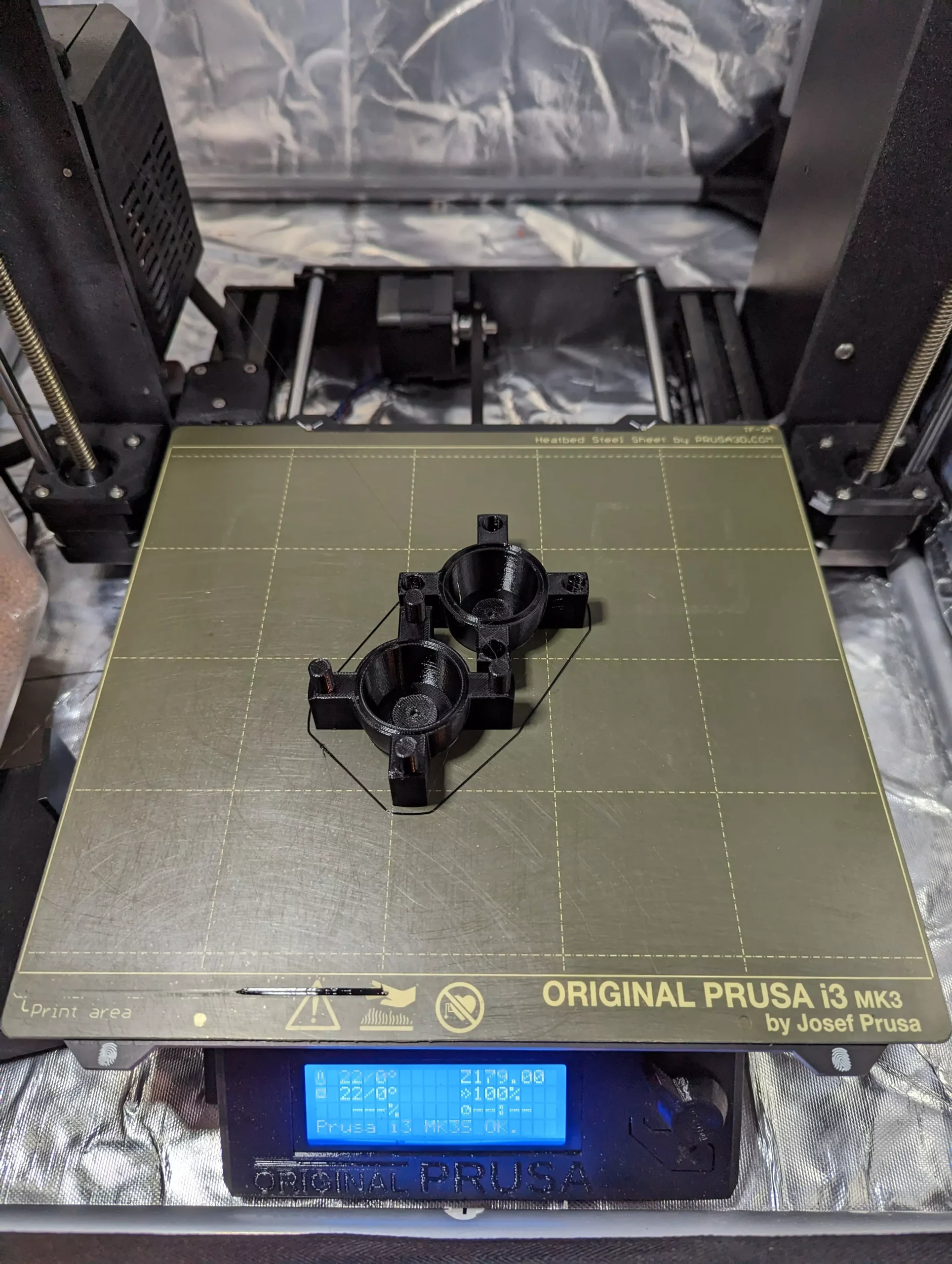 A roller mold 3D-printed on a Prusa MK3.5S