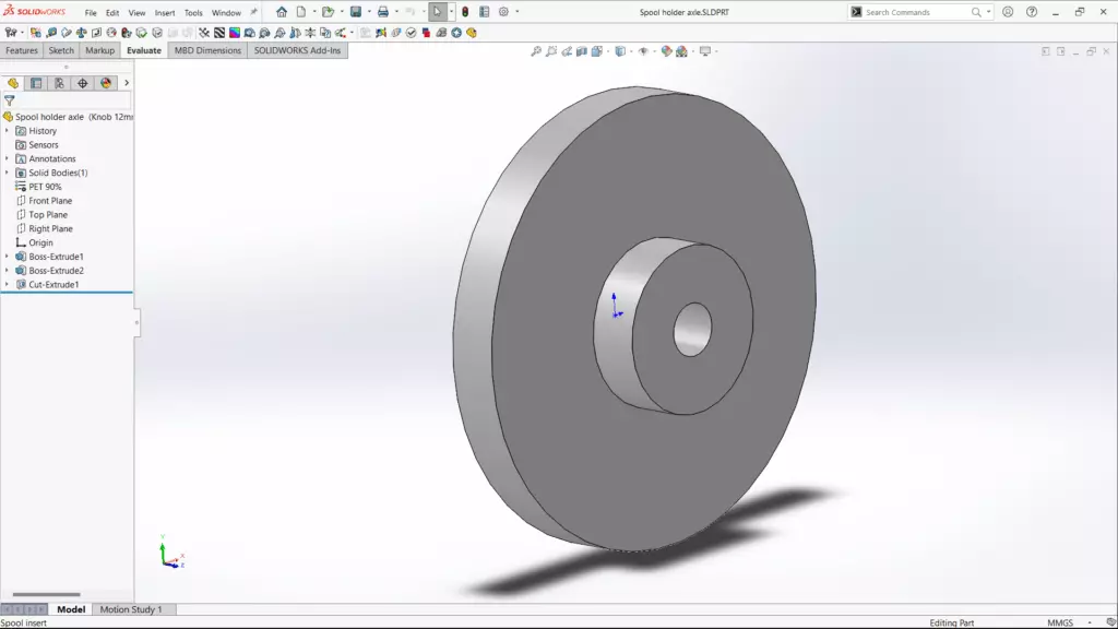 Spool insert side holder