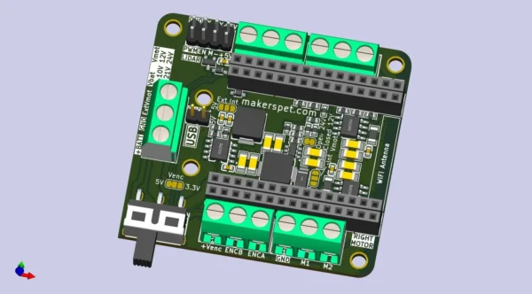Driver Board for ESP32-DOIT-DevKit-V1, Brushed DC Motors and LiDAR