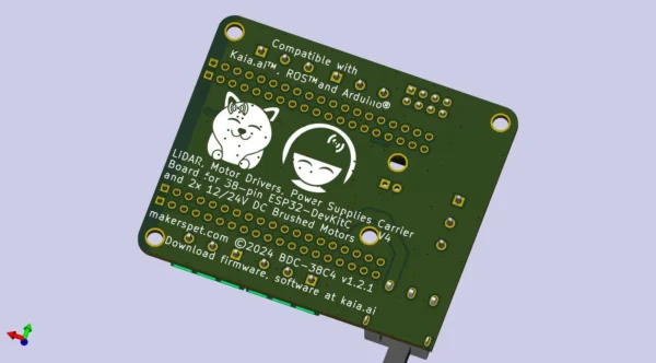 Driver Board for ESP32-DevKitC-V4, Brushed DC Motors and LiDAR