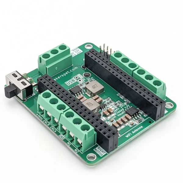 Driver Board for ESP32-DevKitC-V4, Brushed DC Motors and LiDAR