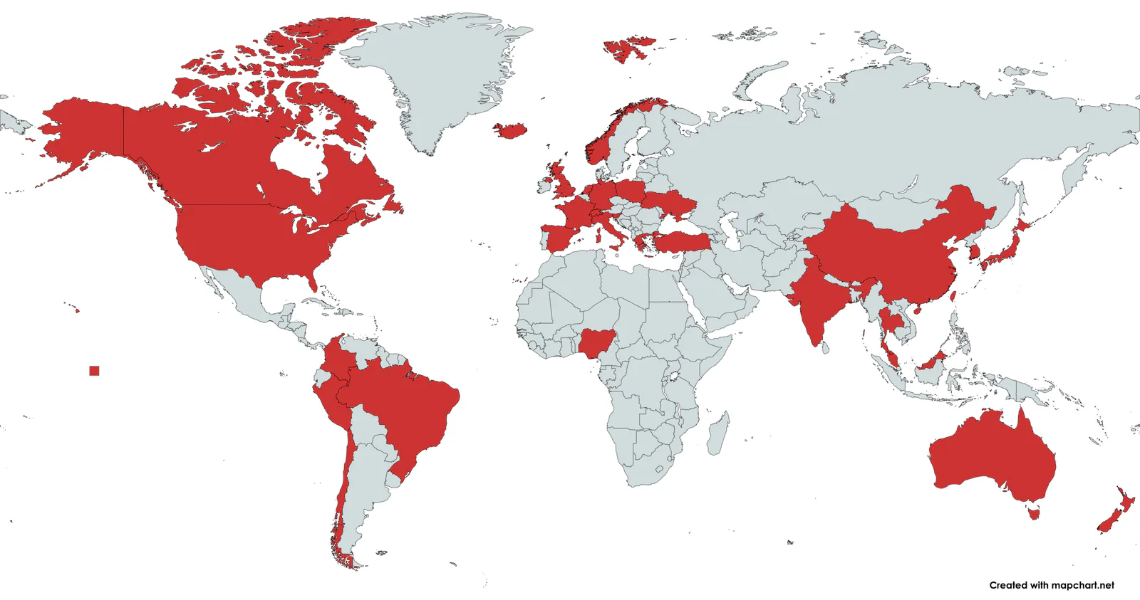 Makers Pet customers world map Makers Pet customers world map