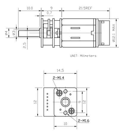 N20 Encoder Motor 12V 200RPM