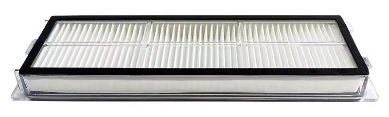 Shallow wide Dreame HEPA filter with three pleat cells in two rows, for 4 kPa robot vacuums
