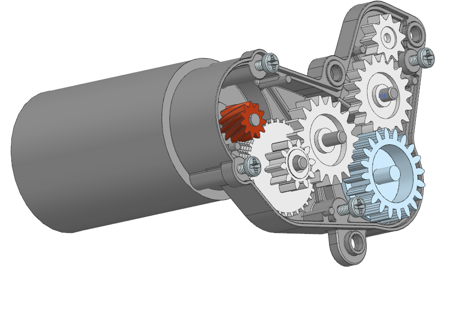Main Brush Gearbox Reconstructed from 3D Scans